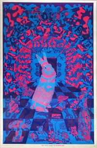 Z_03 Poster Blue White Rabbit in Wonderland v3 one sided